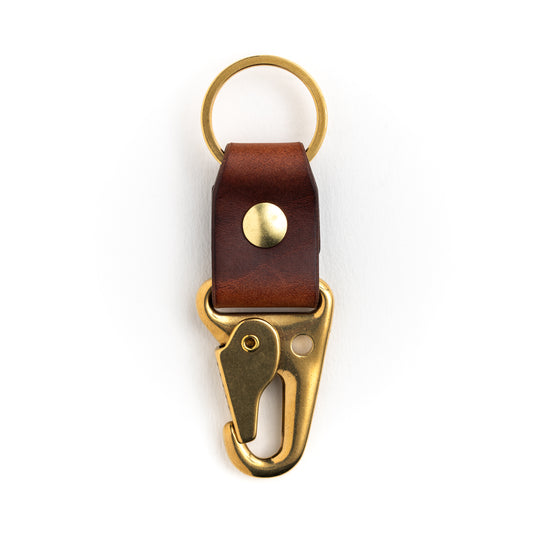 Brass Keychain - Brown