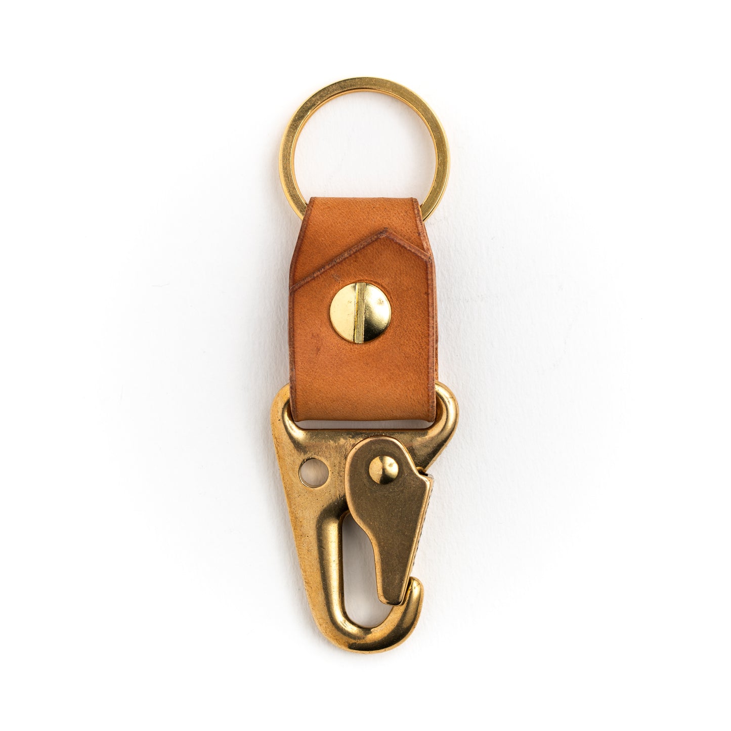 Brass Keychain - Tan