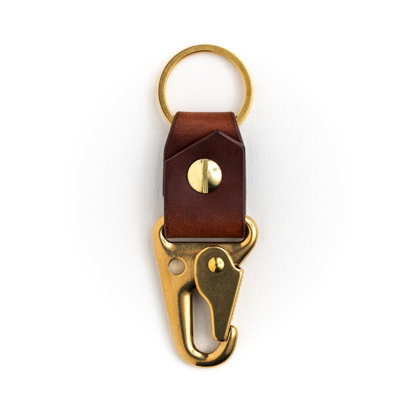 Brass Keychain - Brown